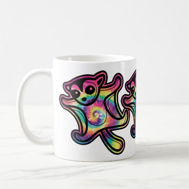 Tie Dye Flying Sugar Glider Coffee Mug (Left)