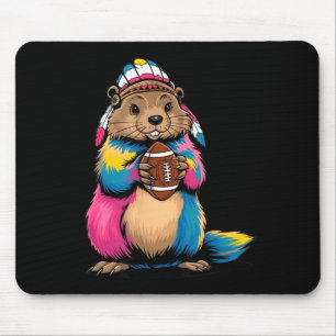 Tie-dye Football Groundhog Happy Groundhog Day Gam Mouse Mat
