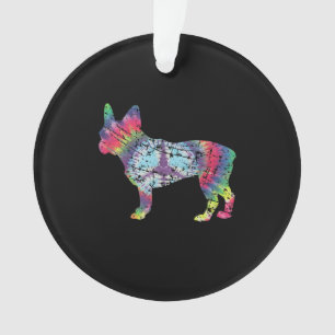 tie dye french bulldog dog lovers gift ornament