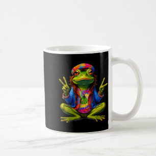 Tie-dye Frog Peace Sign 60s 70s Hipe Men Women  Coffee Mug