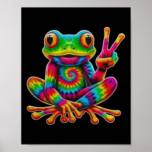 Tie-dye Frog Peace Sign Hippie Christmas Frog 