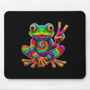 Tie-dye Frog Peace Sign Hippie Christmas Frog  Mouse Mat