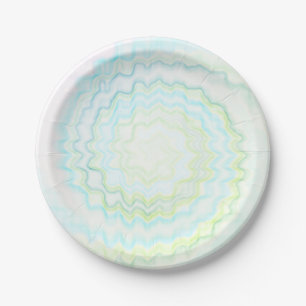 Tie dye funky Retro Swirl Party Light blue Paper Plate
