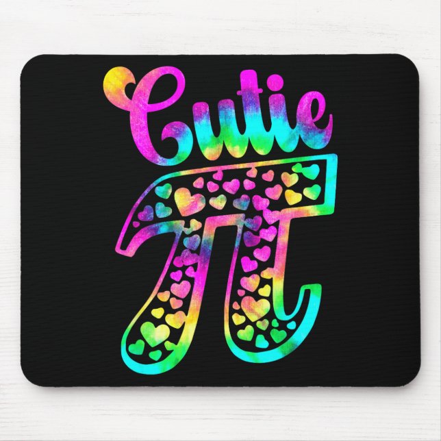 Tie Dye Funny Cutie Pie 3,14 Pi Number Symbol Math Mouse Mat (Front)