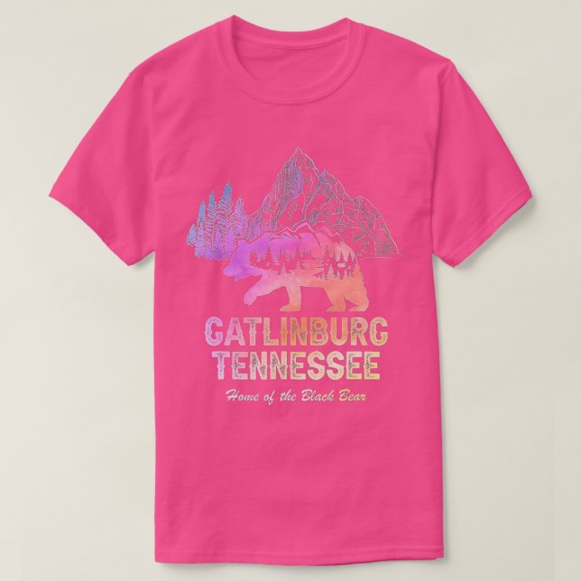 Tie Dye Gatlinburg Tennessee Bear Great Smoky Moun T-Shirt (Design Front)