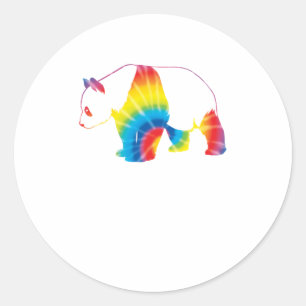 Tie Dye Giant Panda Rainbow Print Animal Hip Classic Round Sticker
