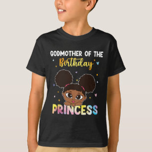 Tie Dye Godmother The Birthday Princess Black Hist T-Shirt