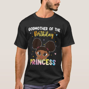 Tie Dye Godmother The Birthday Princess Black Hist T-Shirt