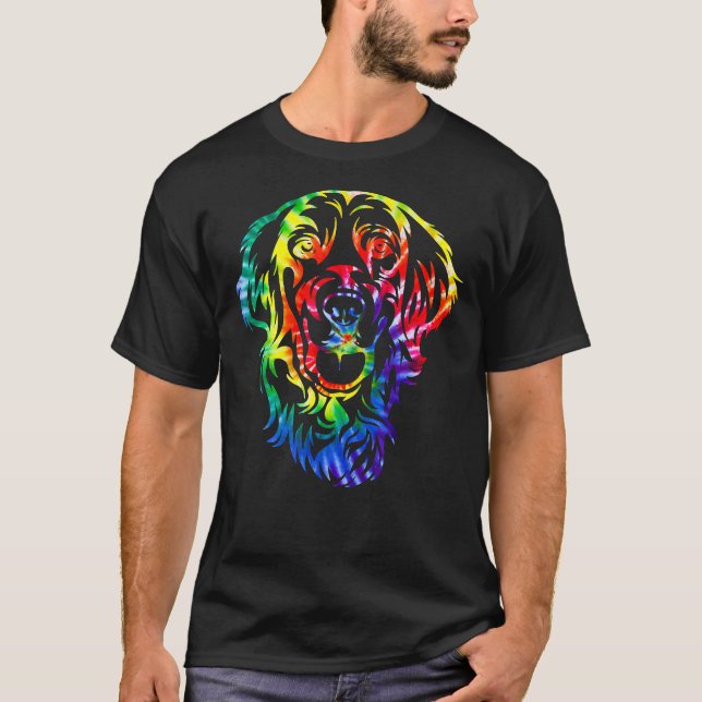Tie Dye Golden Retriever Tie Dye Dog T-Shirt (Front)