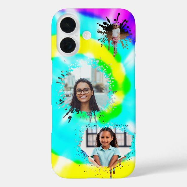 Tie Dye Graffiti Splash Three Photo Custom Case-Mate iPhone Case (Back)