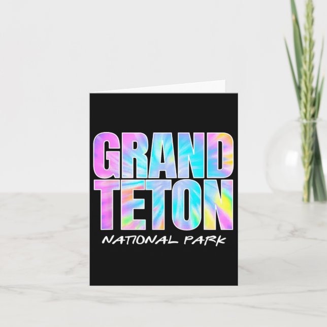 Tie Dye Grand Teton National Park Wyoming Kids Wom Card (Front)