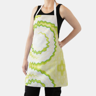 Tie dye Green chartreuse white swirl funky retro Apron