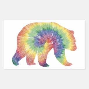 Tie Dye Grizzly Bear Sticker