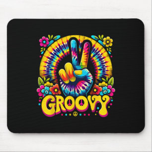 Tie Dye Groovy Peace Sign Hippie Mouse Mat