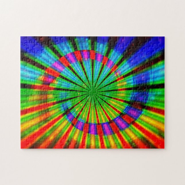 Tie-Dye Groovy Rainbow Jigsaw Puzzle (Horizontal)