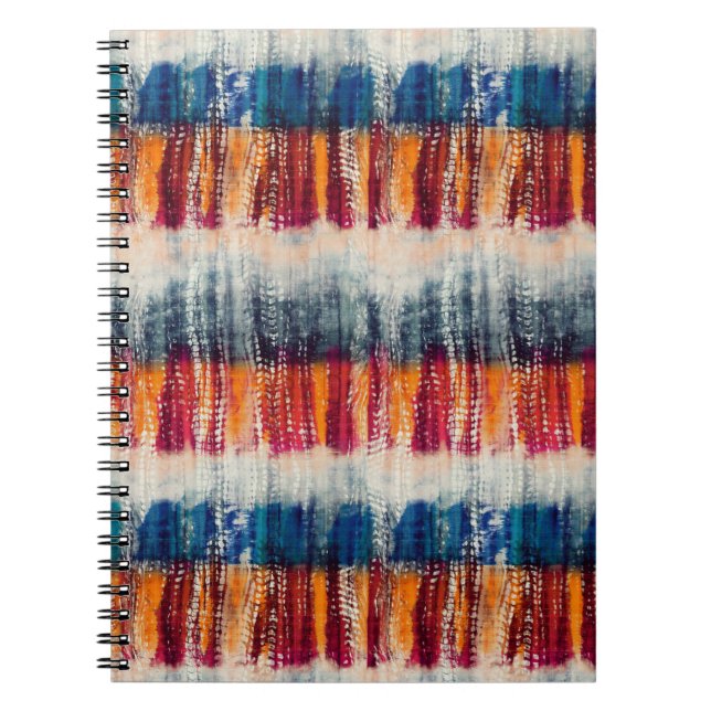 Tie dye grunge styled fabric simulation pattern notebook (Front)