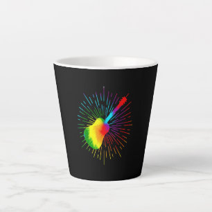 Tie Dye Guitar Music Design Colourful Guitarist Latte Mug