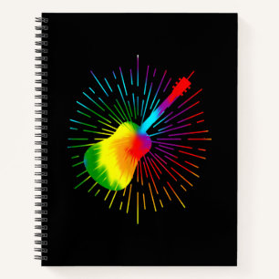 Tie Dye Guitar Music Design Colourful Guitarist Notebook