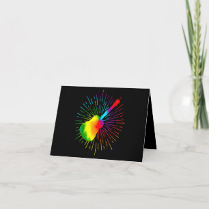 Tie Dye Guitar Music Design Colourful Guitarist Thank You Card