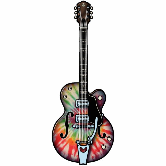 Tie Dye Guitar Standing Photo Sculpture (Front)