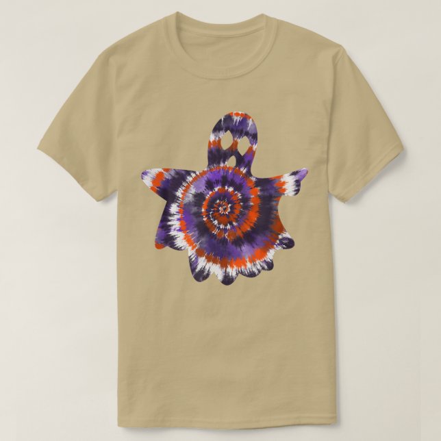 Tie Dye Halloween Ghost T-Shirt (Design Front)