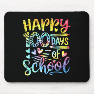 Tie Dye Happy 100 Days Of School 100th Day Of Scho Mouse Mat