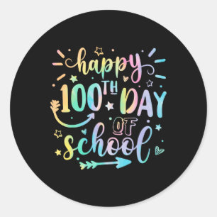 Tie Dye Happy 100th Day Of School S For Teacher Ki Classic Round Sticker