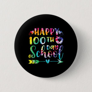Tie Dye Happy 100th Day Of School Teacher Student 6 Cm Round Badge