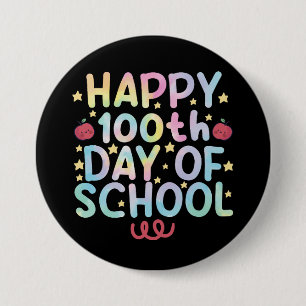 Tie Dye Happy 100th Day Of School Teacher Student 7.5 Cm Round Badge