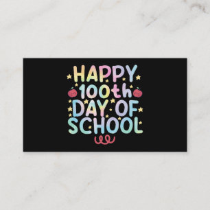 Tie Dye Happy 100th Day Of School Teacher Student  Business Card