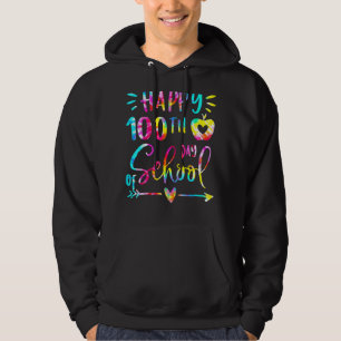 Tie Dye Happy 100th Day Of School Teacher Student Hoodie