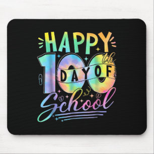 Tie Dye Happy 100th Day Of School Teacher Student Mouse Mat