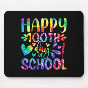 Tie Dye Happy 100th Day Of School Teacher Student  Mouse Mat