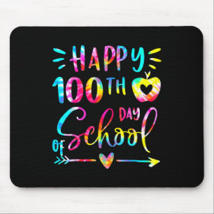 Tie Dye Happy 100th Day Of School Teacher Student Mouse Mat