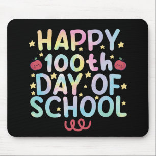Tie Dye Happy 100th Day Of School Teacher Student  Mouse Mat