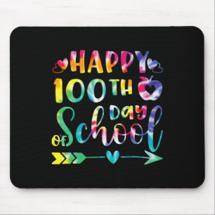 Tie Dye Happy 100th Day Of School Teacher Student  Mouse Mat