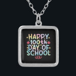 Tie Dye Happy 100th Day Of School Teacher Student  Silver Plated Necklace<br><div class="desc">Tie Dye Happy 100th Day Of School Teacher Student 100 Days T-Shirt</div>