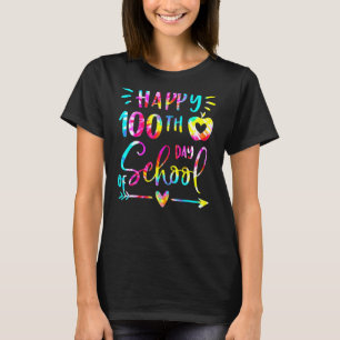 Tie Dye Happy 100th Day Of School Teacher Student T-Shirt