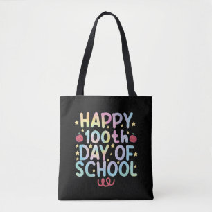 Tie Dye Happy 100th Day Of School Teacher Student Tote Bag