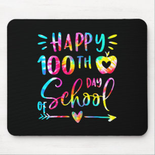 Tie Dye Happy 100th Day School Teacher Student 100 Mouse Mat