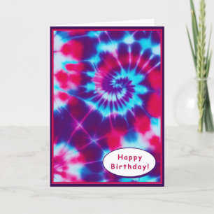 Tie Dye Happy Birthday Card