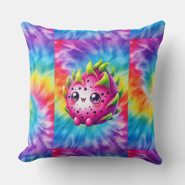 Tie-Dye Happy Dragon Fruit Cushion (Front)