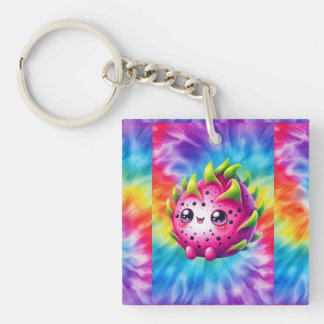 Tie-Dye Happy Dragon Fruit Key Ring