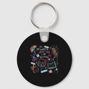Tie Dye Happy First Day Of School Back To School D Key Ring