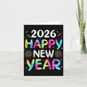 Tie Dye Happy New Year 2026 Family Matching New Ye Card