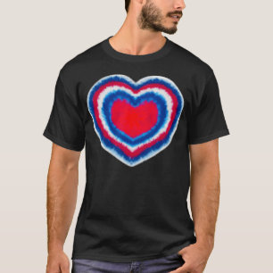 Tie Dye Heart 4th of July Patriotic Fourth of July T-Shirt