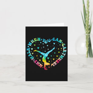 Tie-dye Heart Cartwheel Gymnastics Cheerleader Gym Card