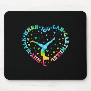 Tie-dye Heart Cartwheel Gymnastics Cheerleader Gym Mouse Mat
