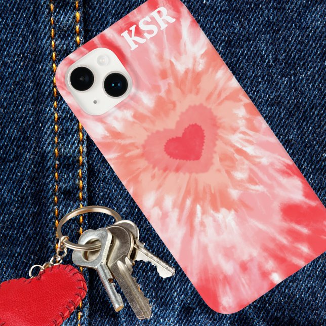 Tie Dye Heart Monogram  Case-Mate iPhone Case (Creator Uploaded)