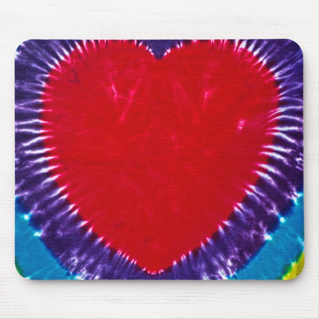 Tie Dye Heart Mouse Mat (Front)